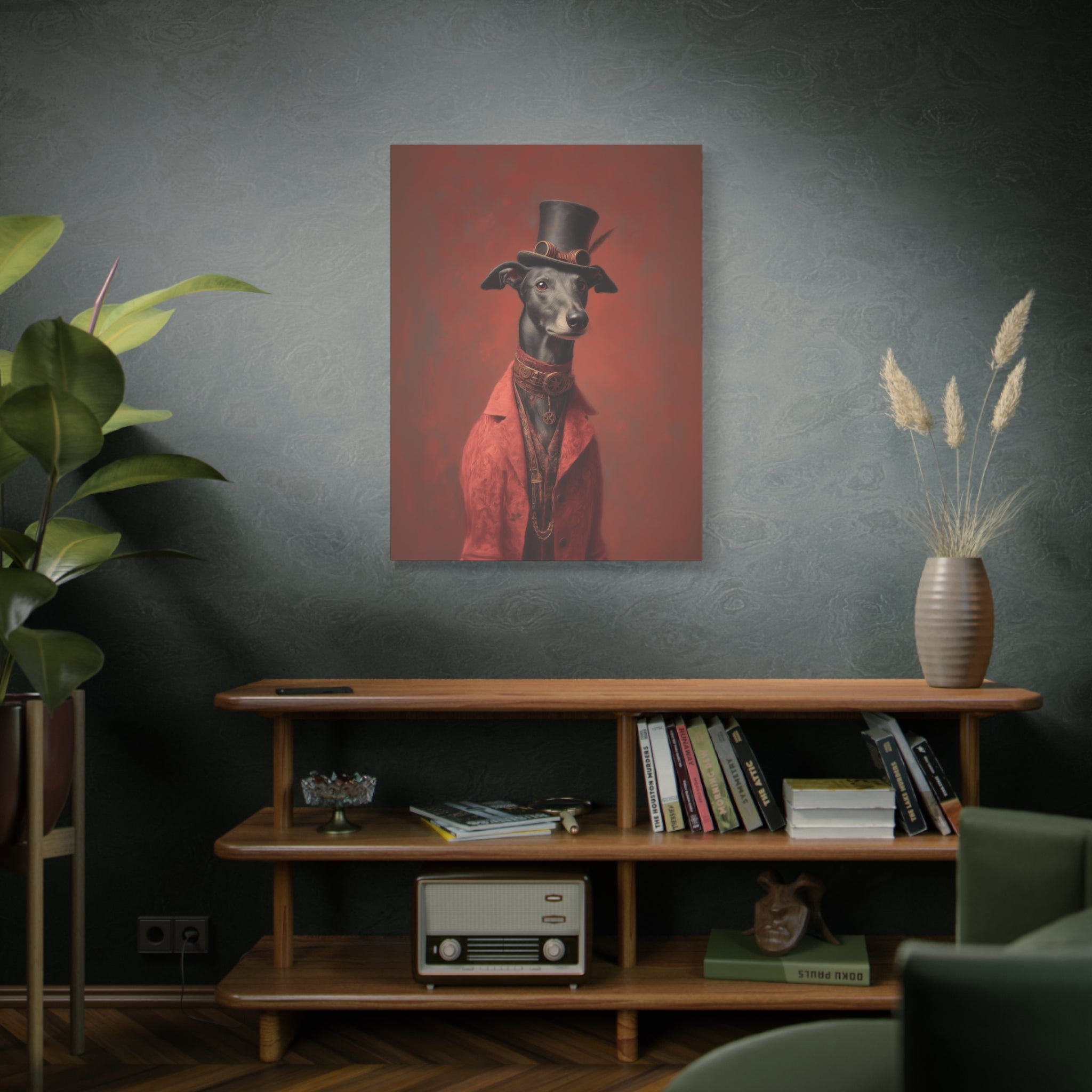 Steampunk Greyhound Canvas Art