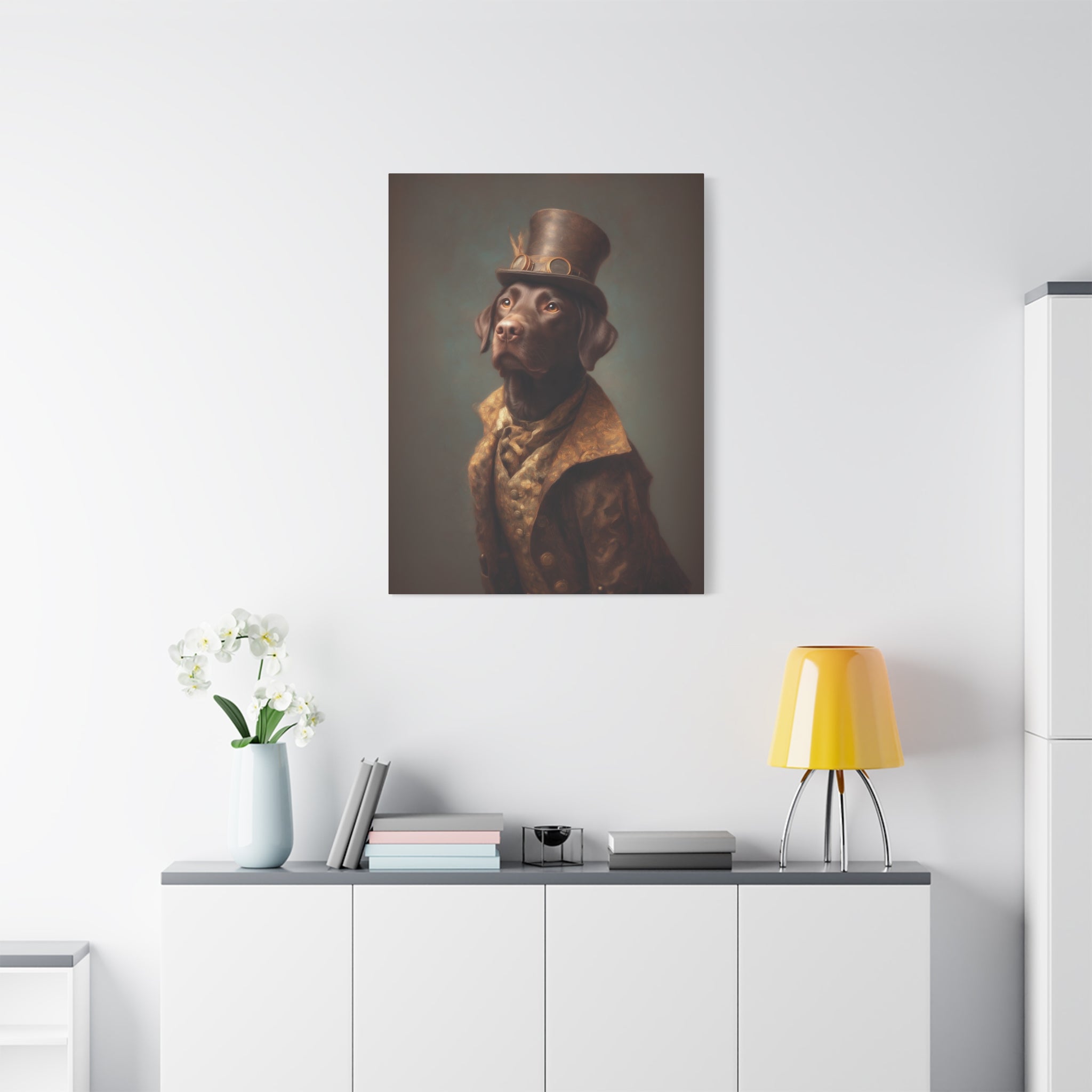 Steampunk Labrador Retriever (Chocolate) Canvas Art