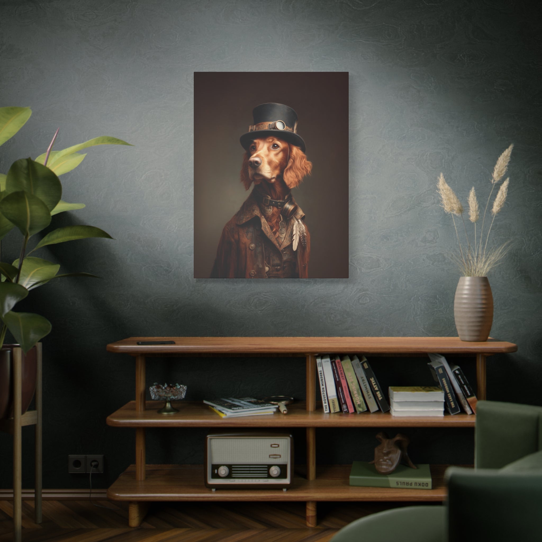 Steampunk Irish Setter Canvas Art