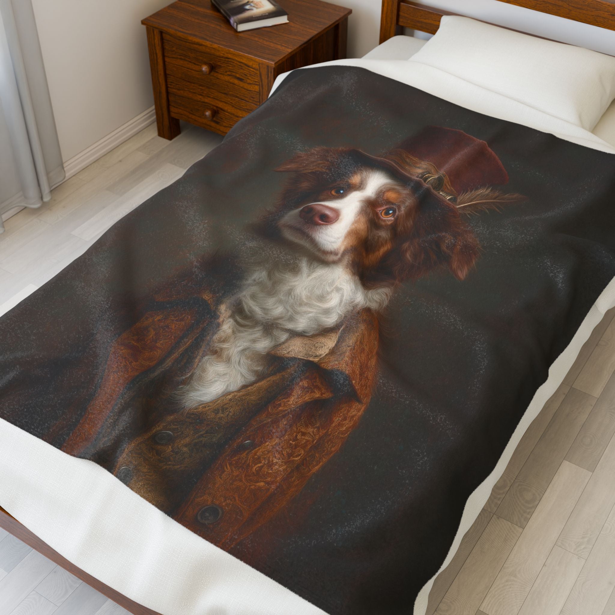 Steampunk Australian Shepherd Plush Blanket