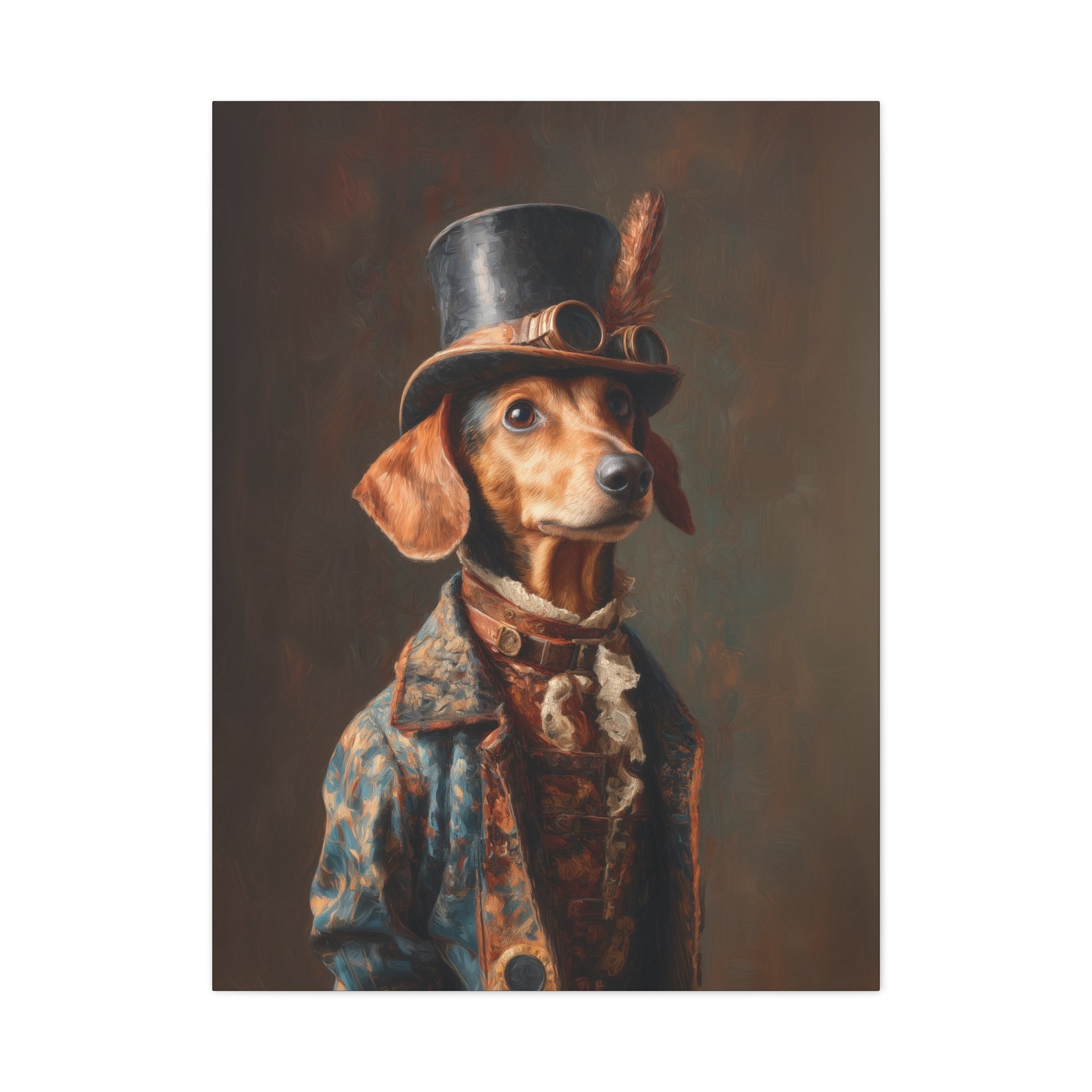 Steampunk Dachshund Canvas Art