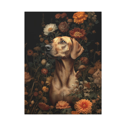 Botanical Rhodesian Ridgeback Canvas Art