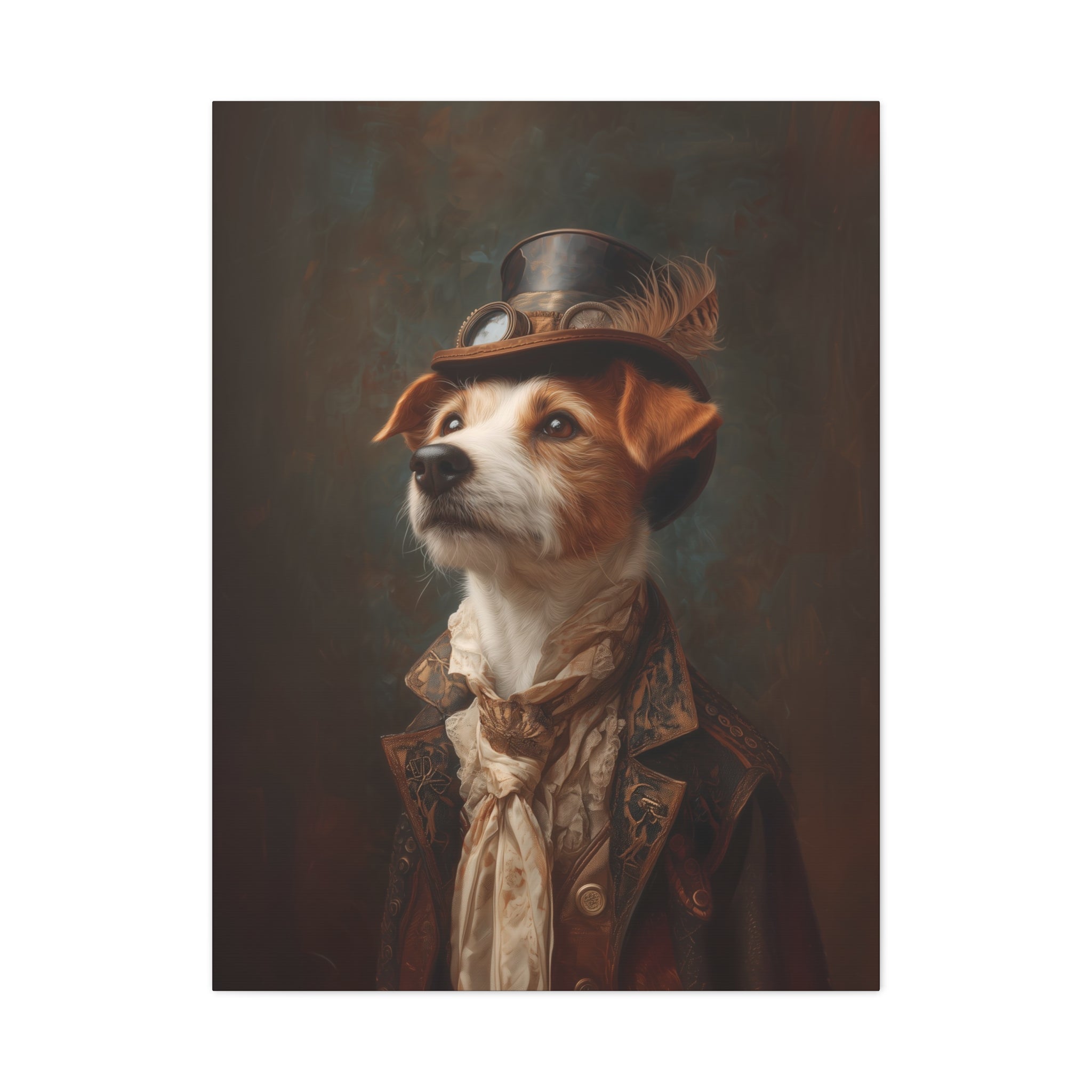 Steampunk Jack Russell Terrier Canvas Art