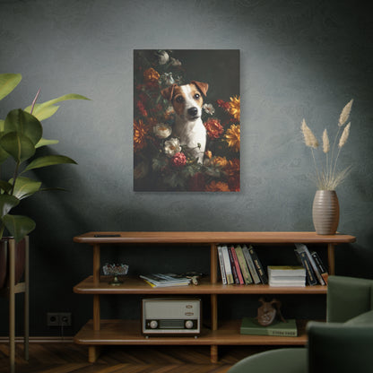 Botanical Jack Russell Terrier Canvas Art