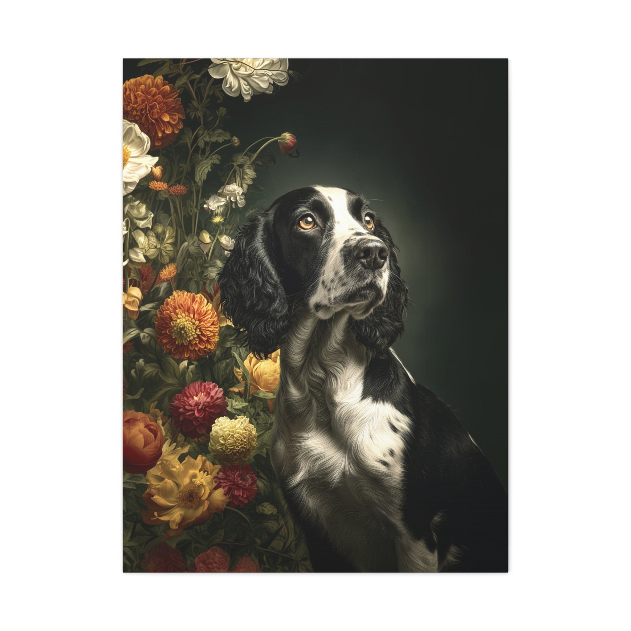 Botanical English Springer Spaniel Canvas Art