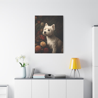 Botanical Westie Canvas Art