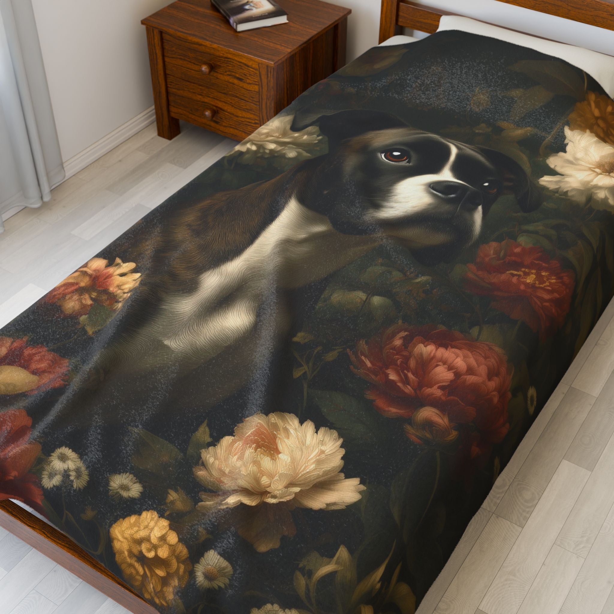 Botanical Boxer Plush Blanket