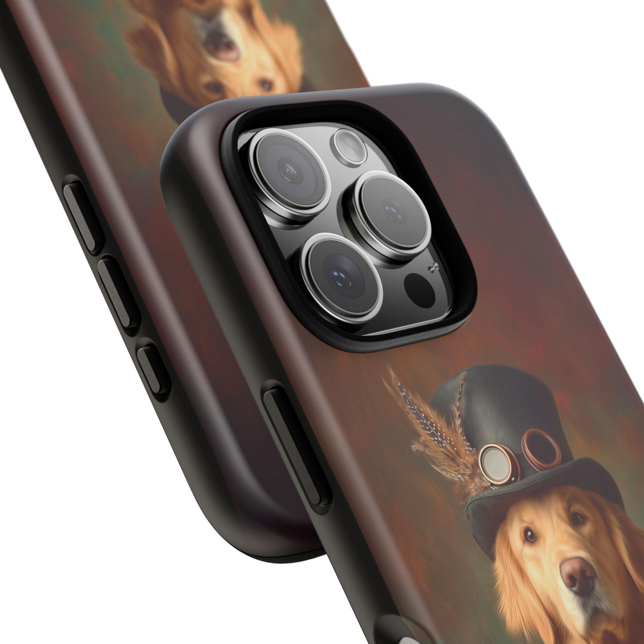 Steampunk Golden Retriever Phone Case