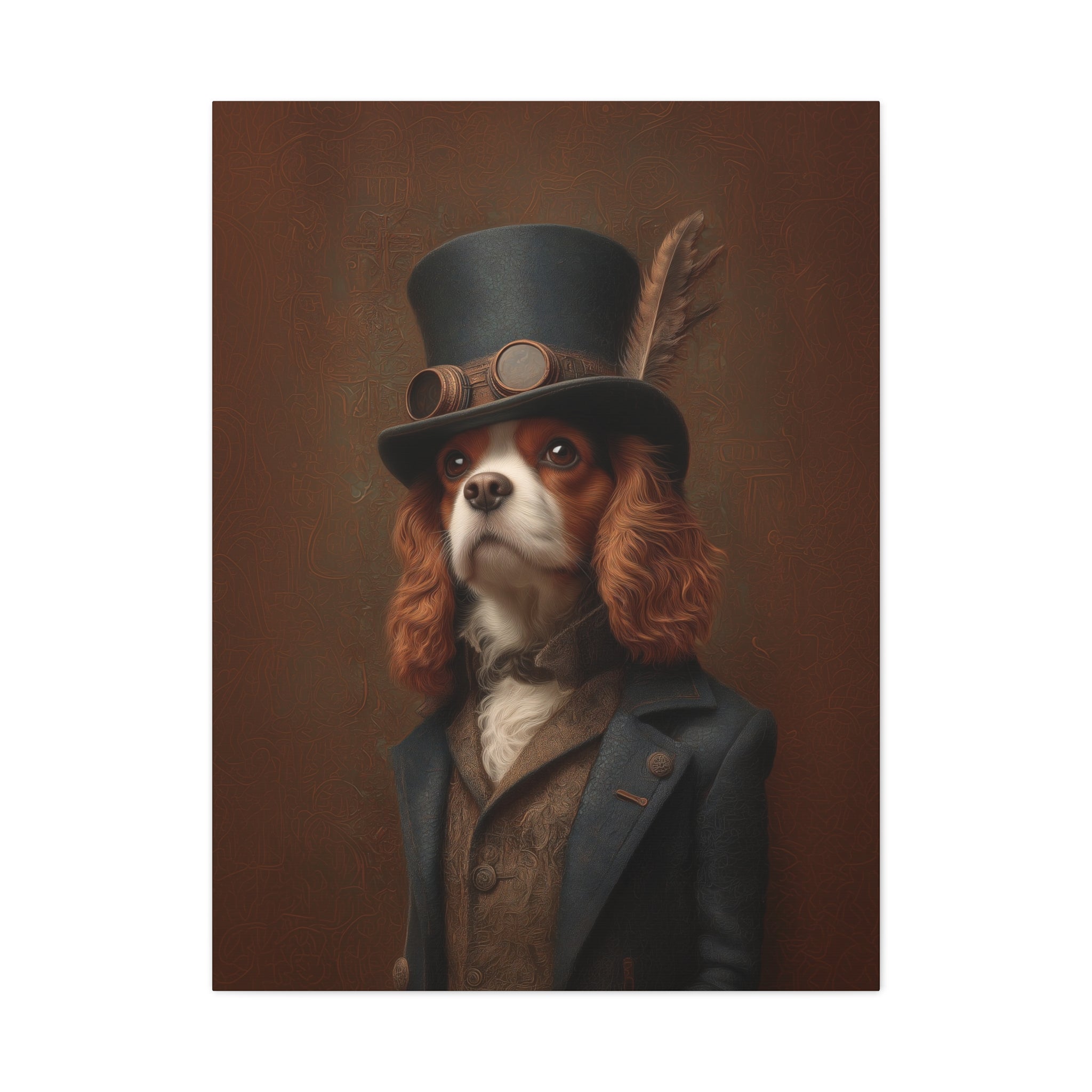 Steampunk Cavalier King Charles Spaniel Canvas Art