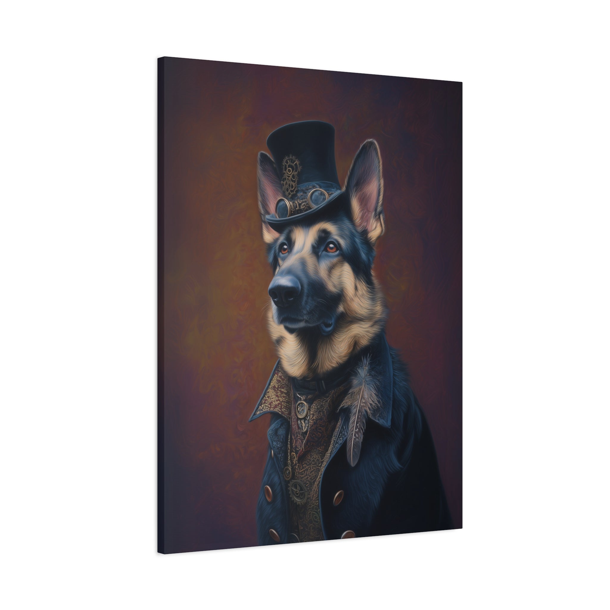 Steampunk German Shepherd Canvas Art