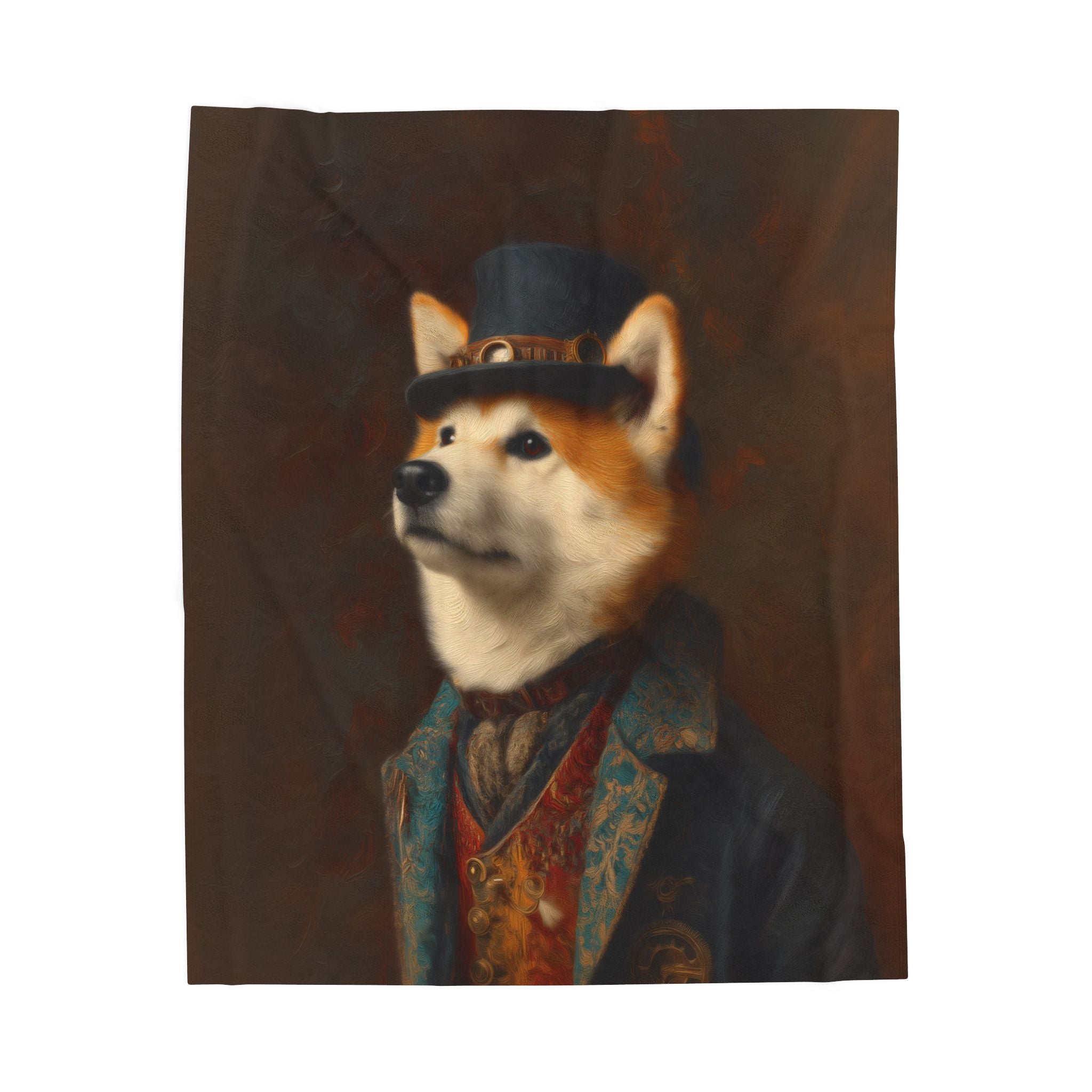 Steampunk Akita Plush Blanket
