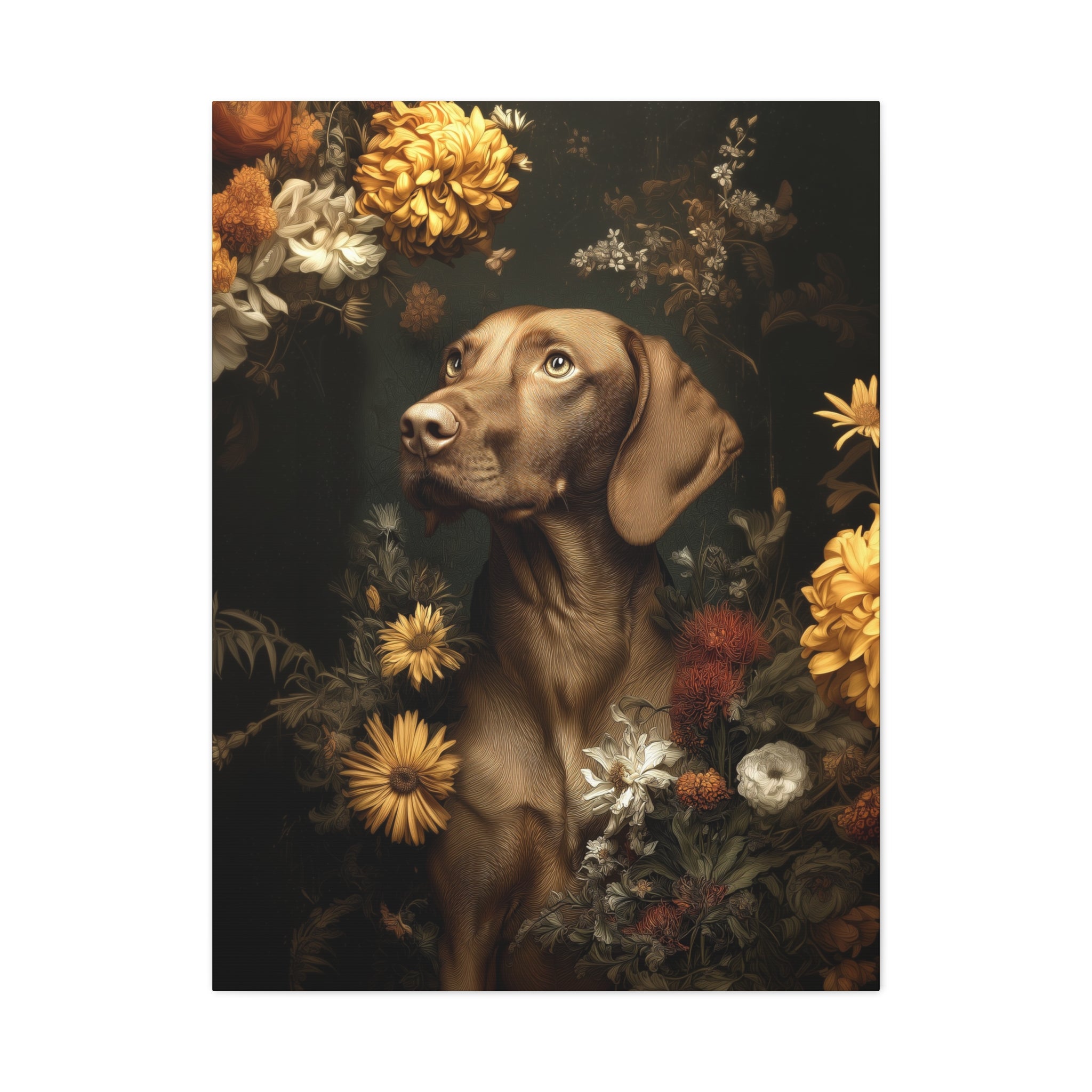 Botanical Vizsla Canvas Art
