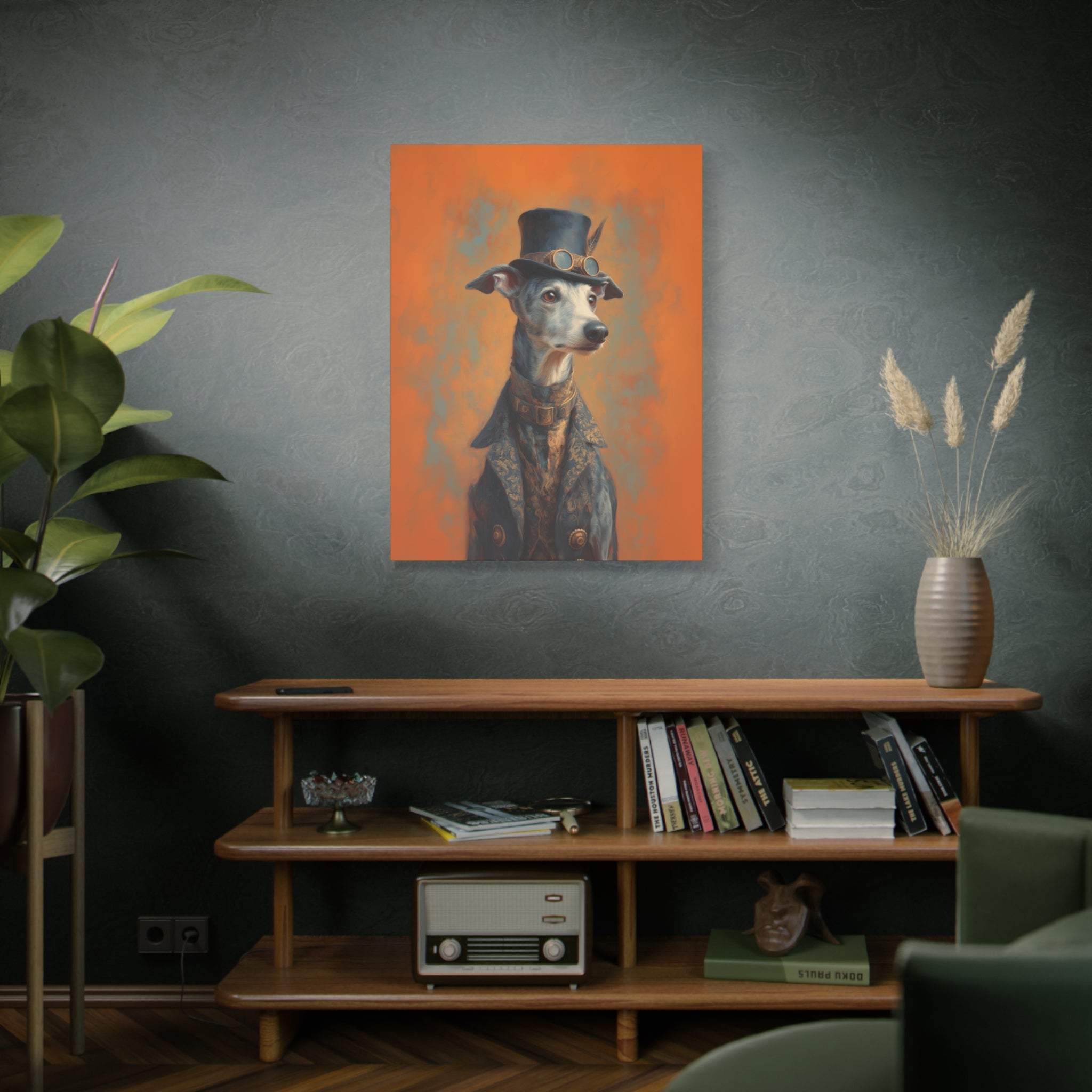 Steampunk Whippet Canvas Art