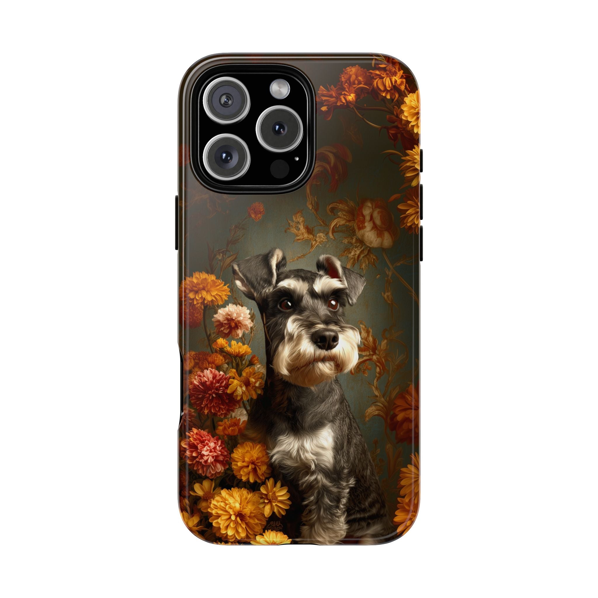 Botanical Miniature Schnauzer Phone Case