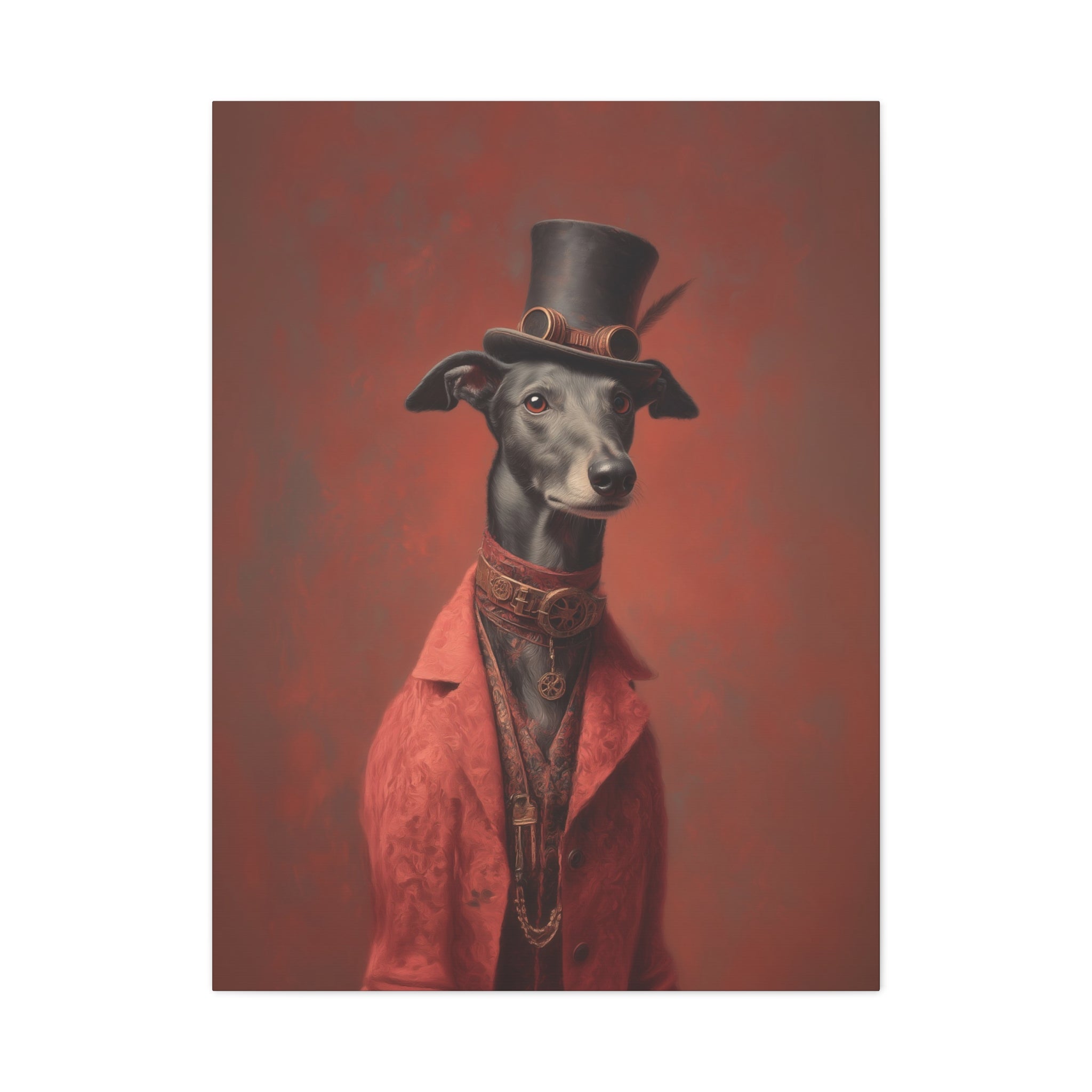Steampunk Greyhound Canvas Art