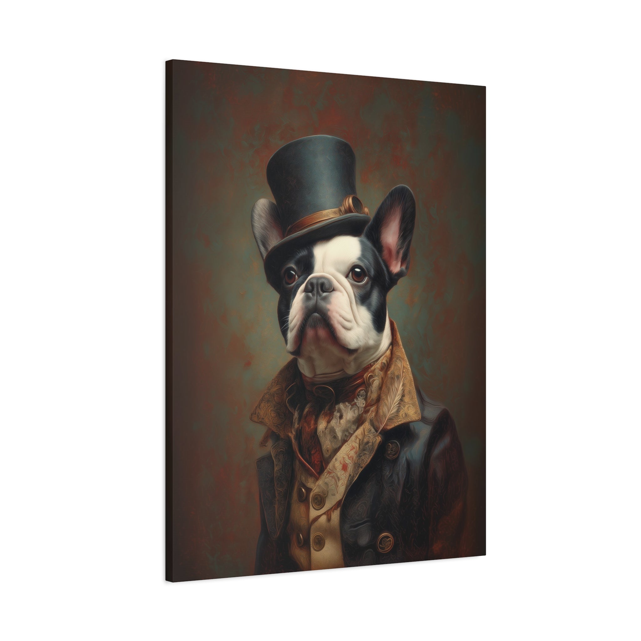 Steampunk French Bulldog Canvas Art
