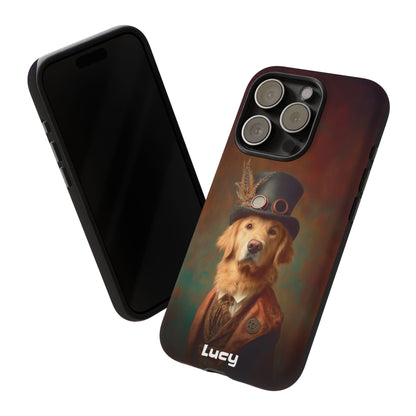 Steampunk Golden Retriever Phone Case