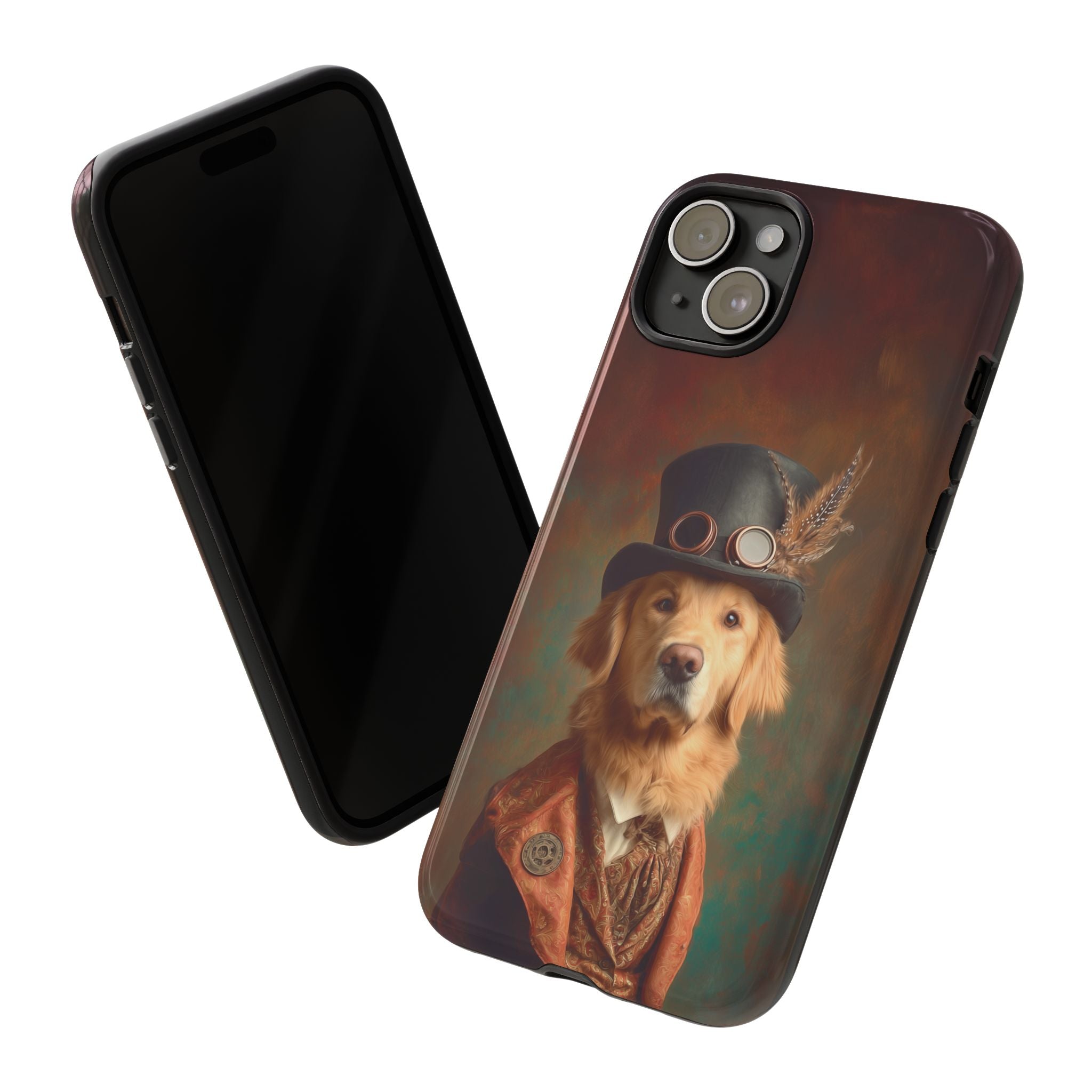 Steampunk Golden Retriever Phone Case