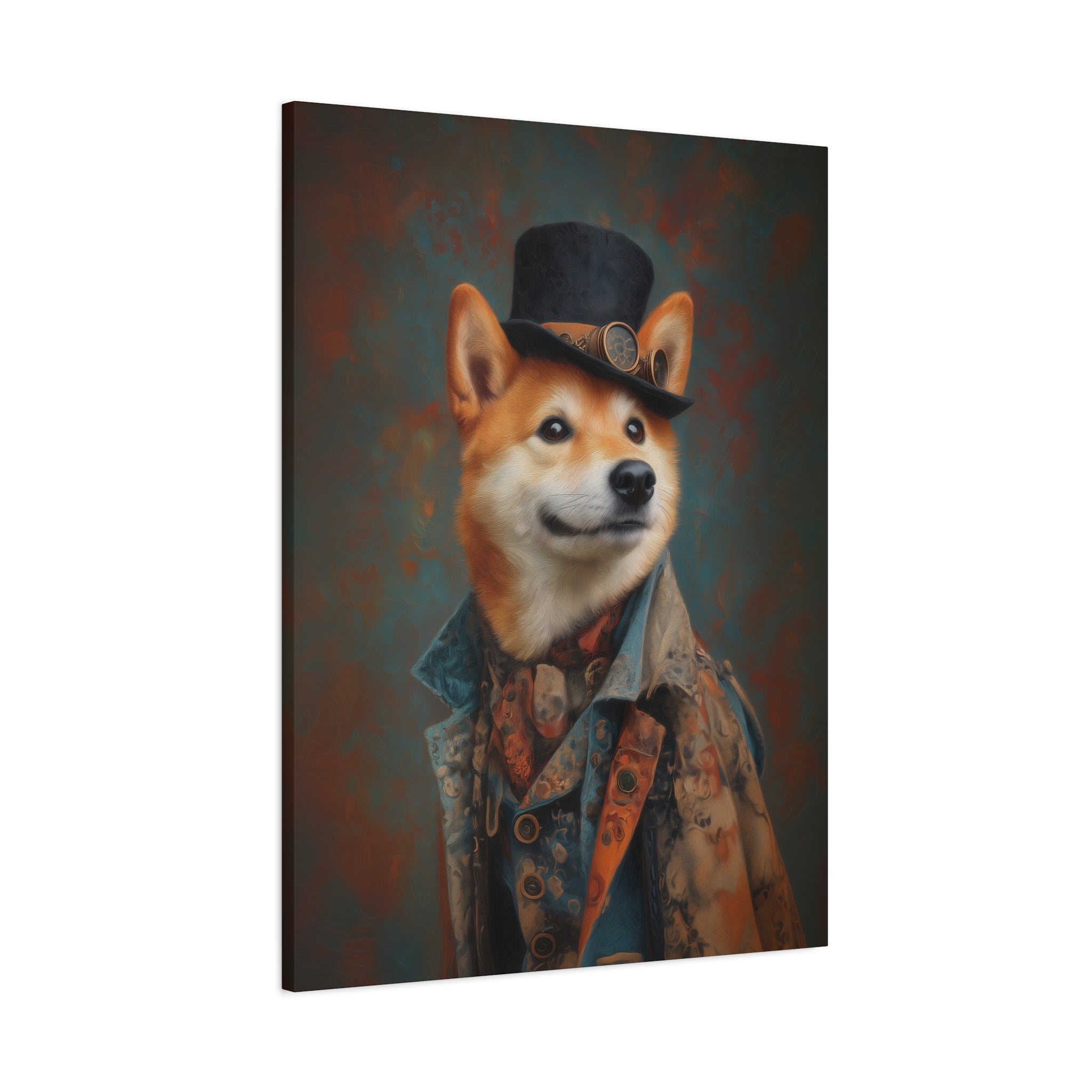 Steampunk Shiba Inu Canvas Art