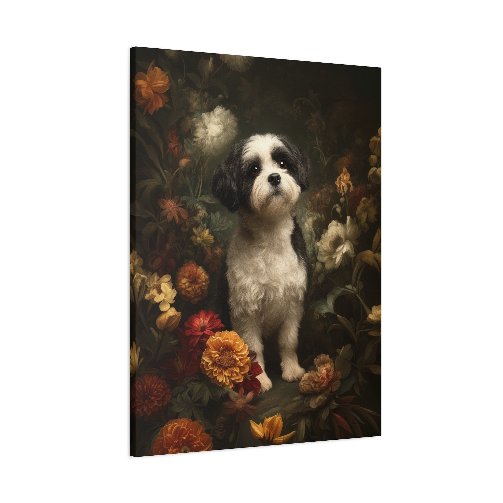 Botanical Shih Tzu Canvas Art