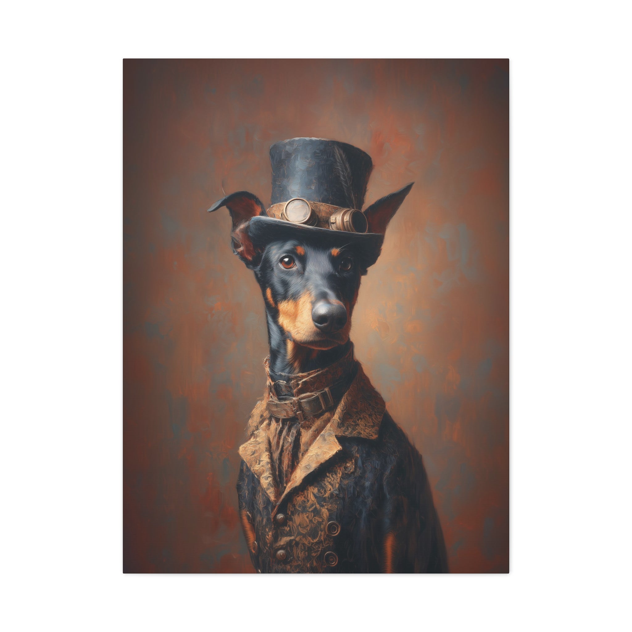 Steampunk Doberman Pinscher Canvas Art