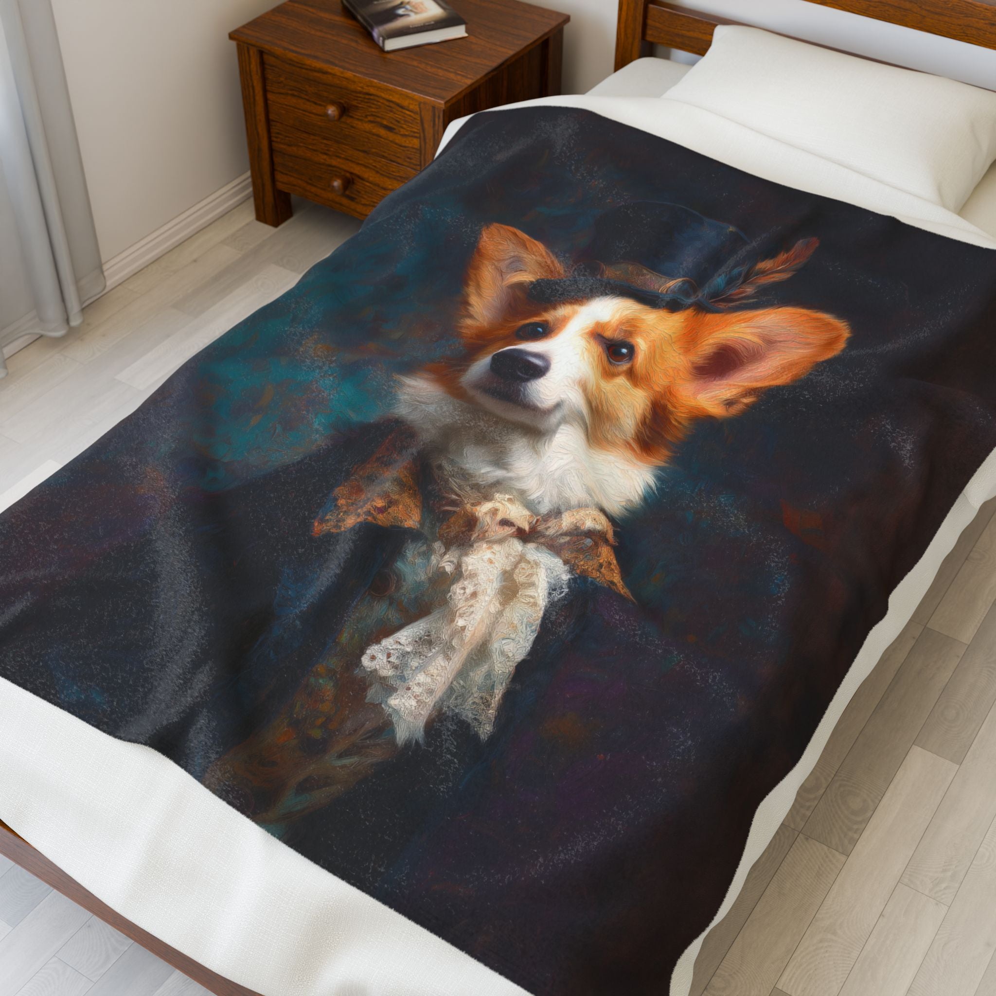 Steampunk Corgi Plush Blanket