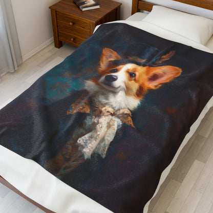 Steampunk Corgi Plush Blanket