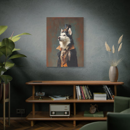 Steampunk Siberian Husky Canvas Art