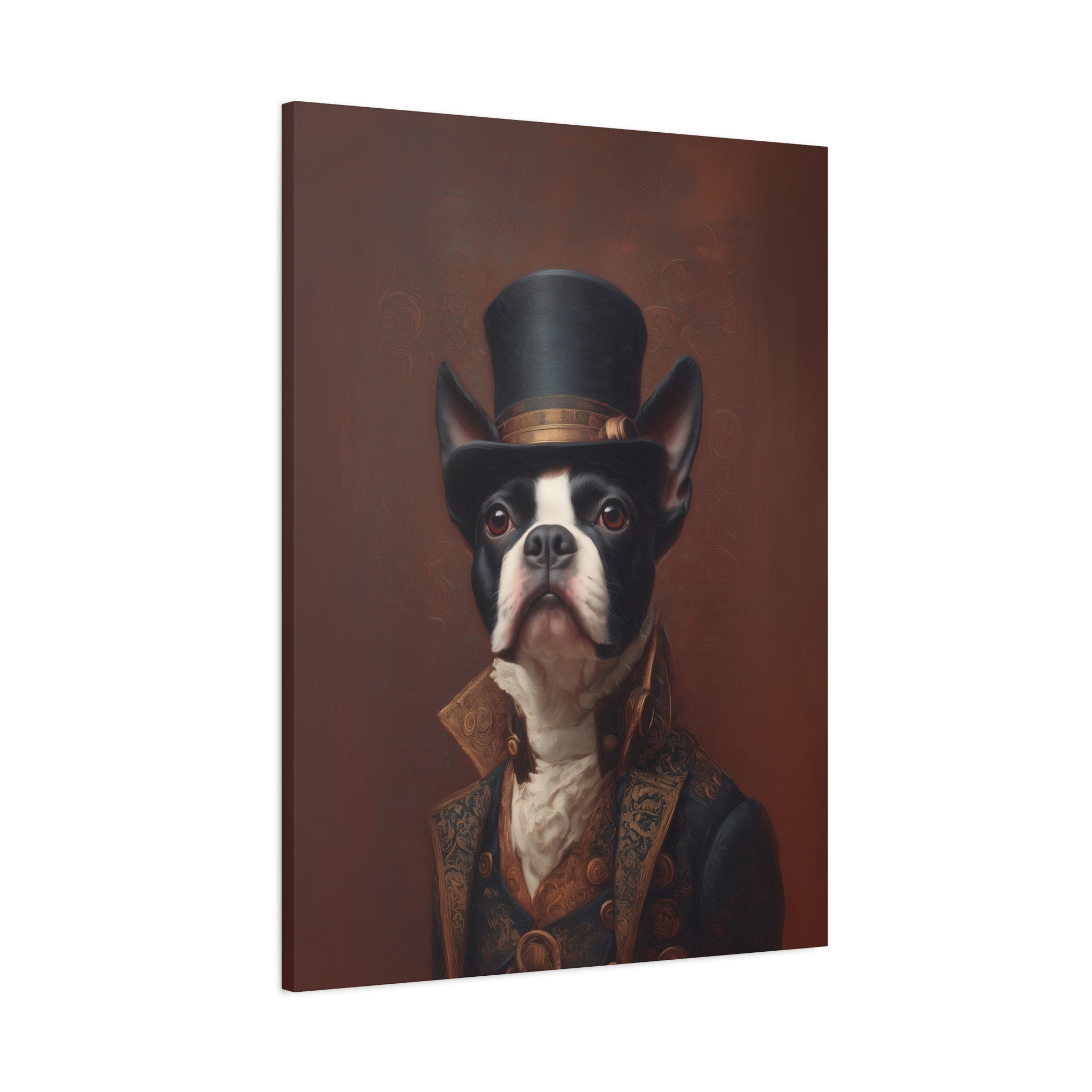 Steampunk Boston Terrier Canvas Art