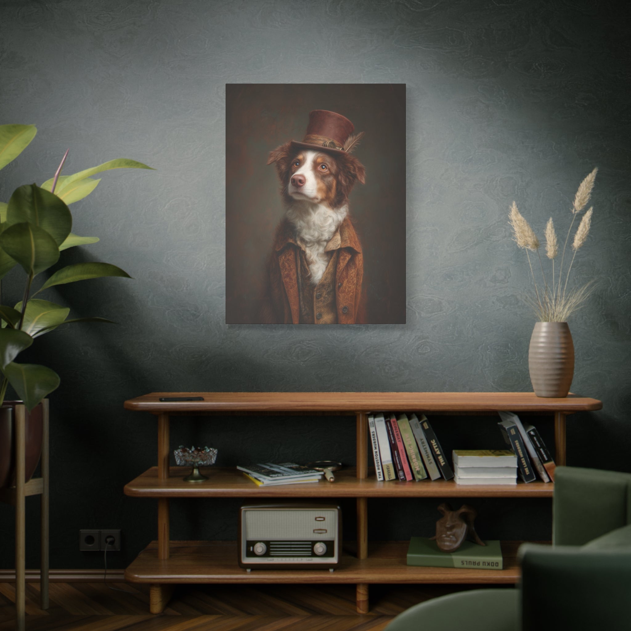 Steampunk Australian Shepherd Canvas Art