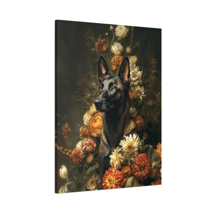 Botanical Belgian Malinois Canvas Art