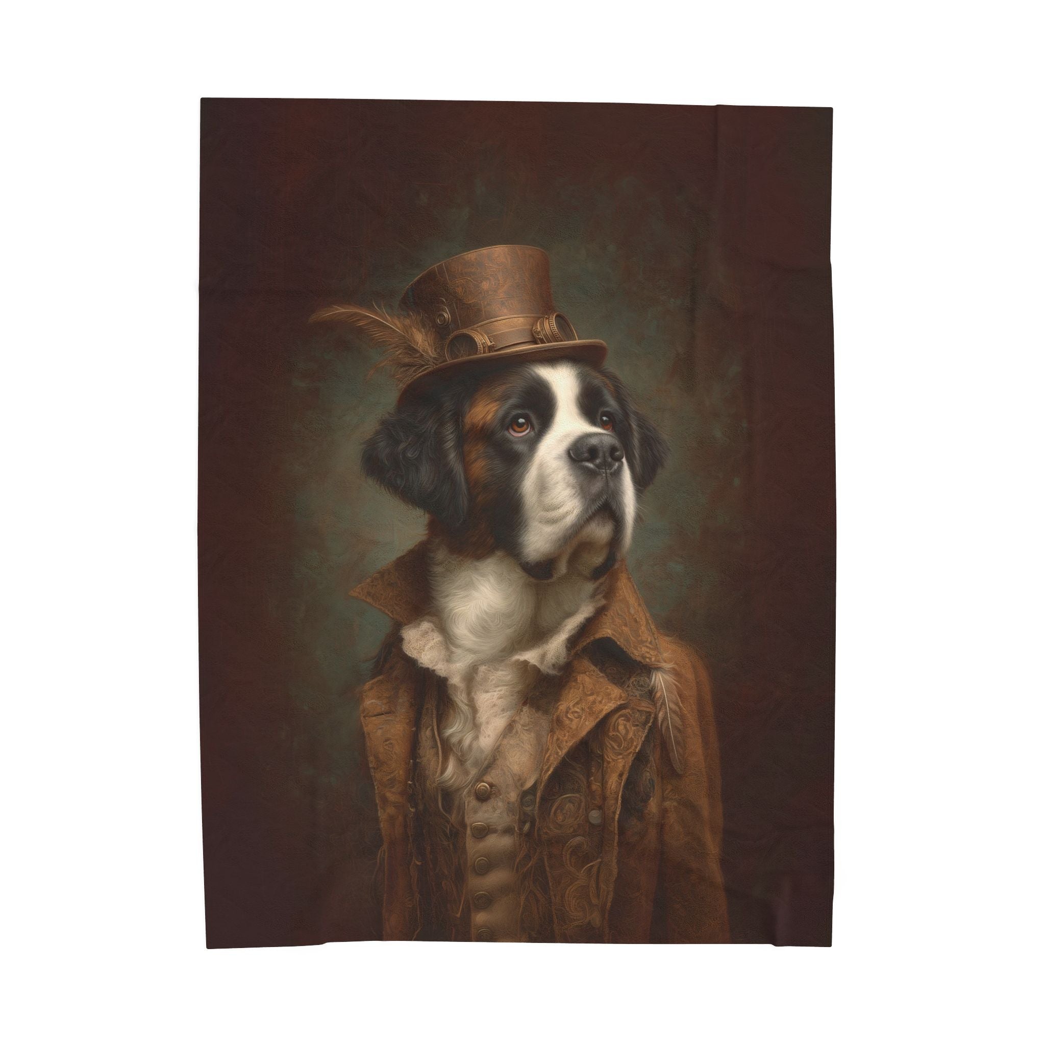 Steampunk Saint Bernard Plush Blanket