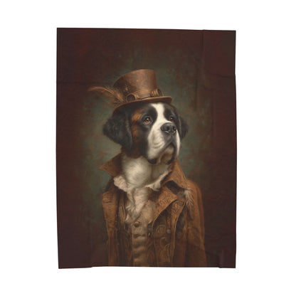 Steampunk Saint Bernard Plush Blanket