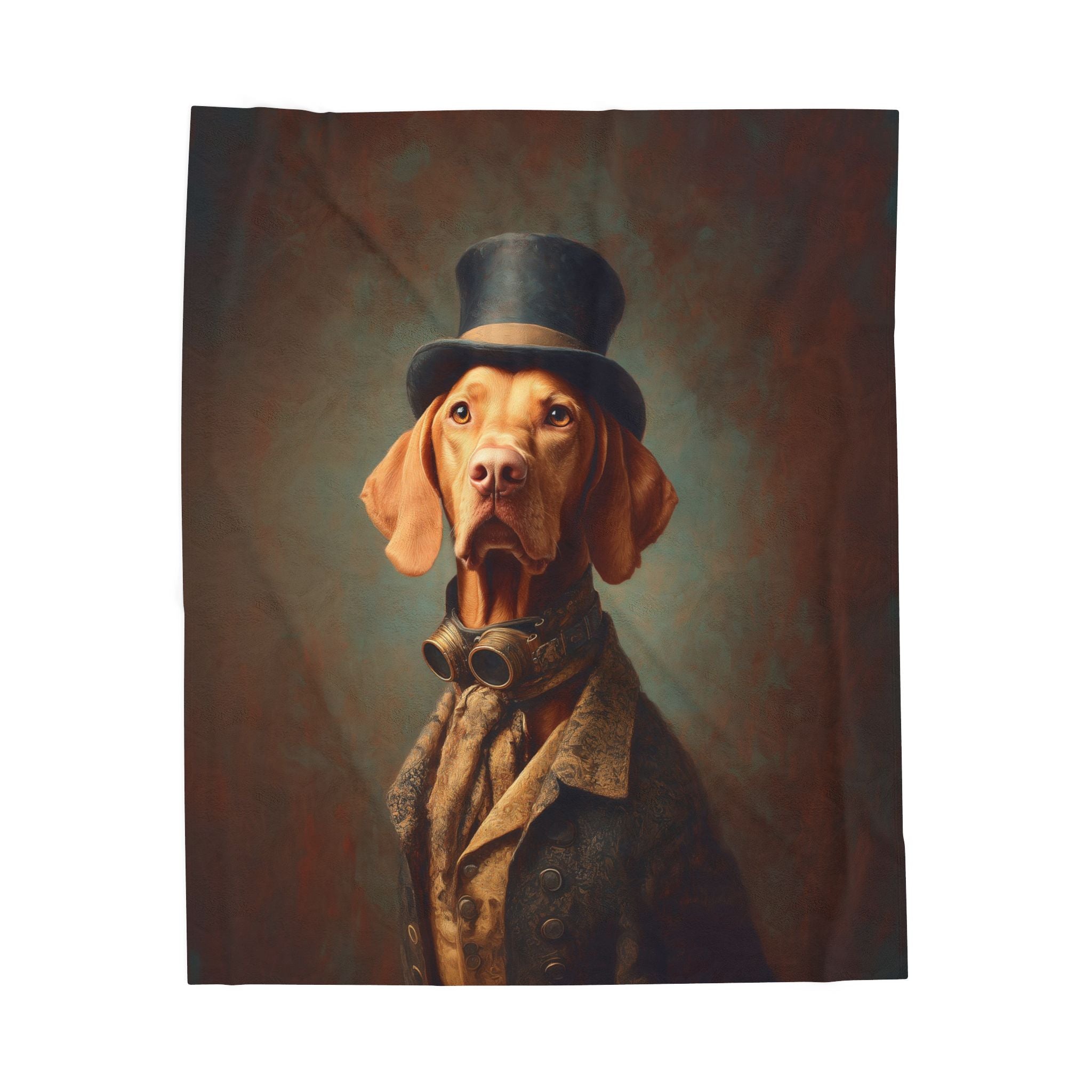 Steampunk Vizsla Plush Blanket