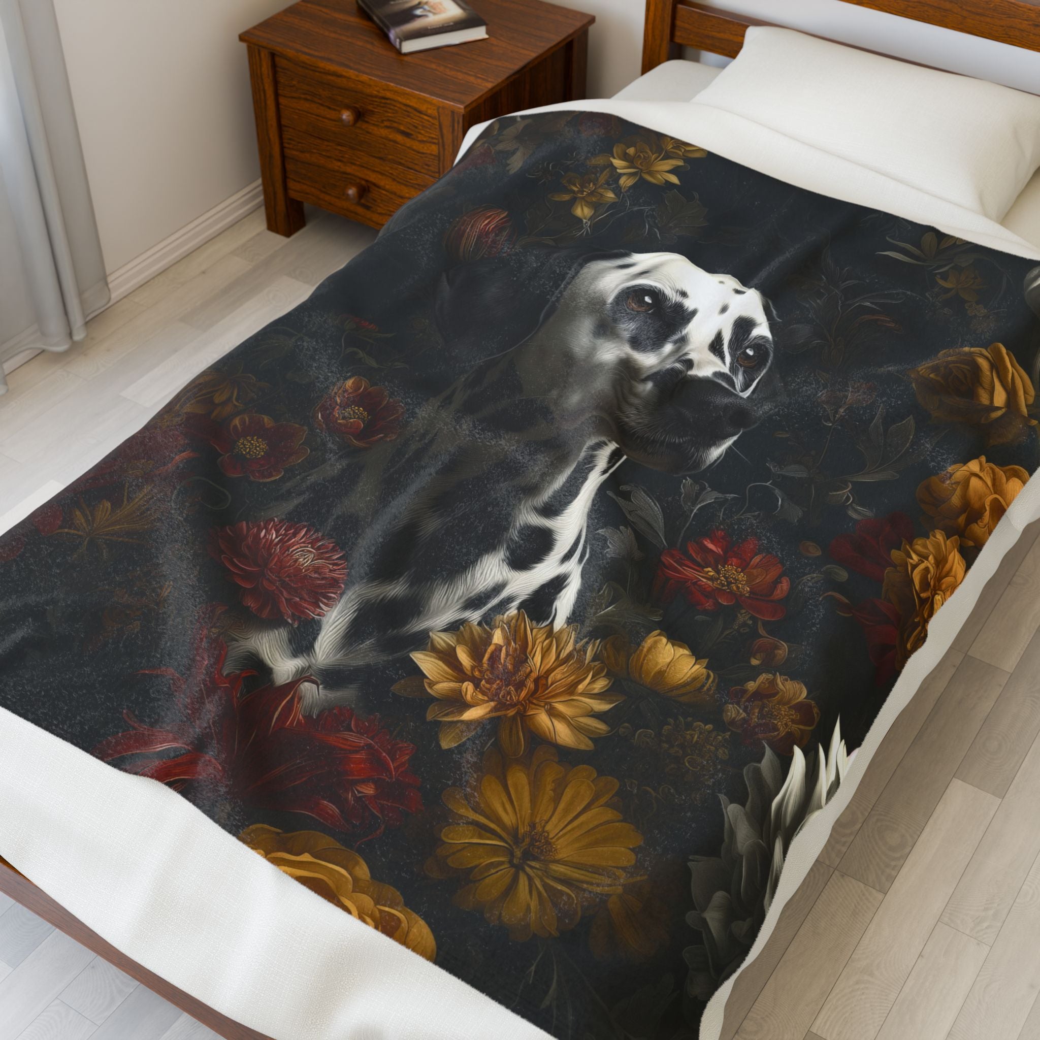 Botanical Dalmatian Plush Blanket