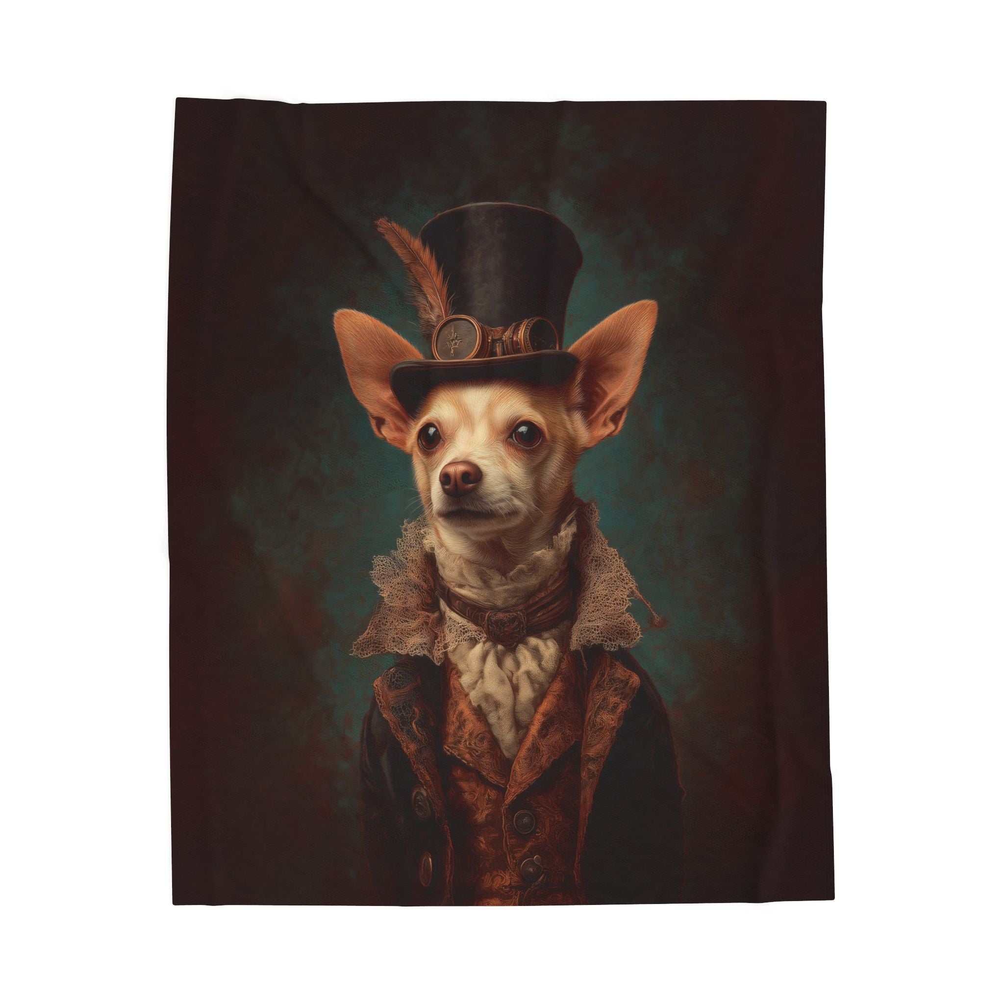 Steampunk Chihuahua Plush Blanket