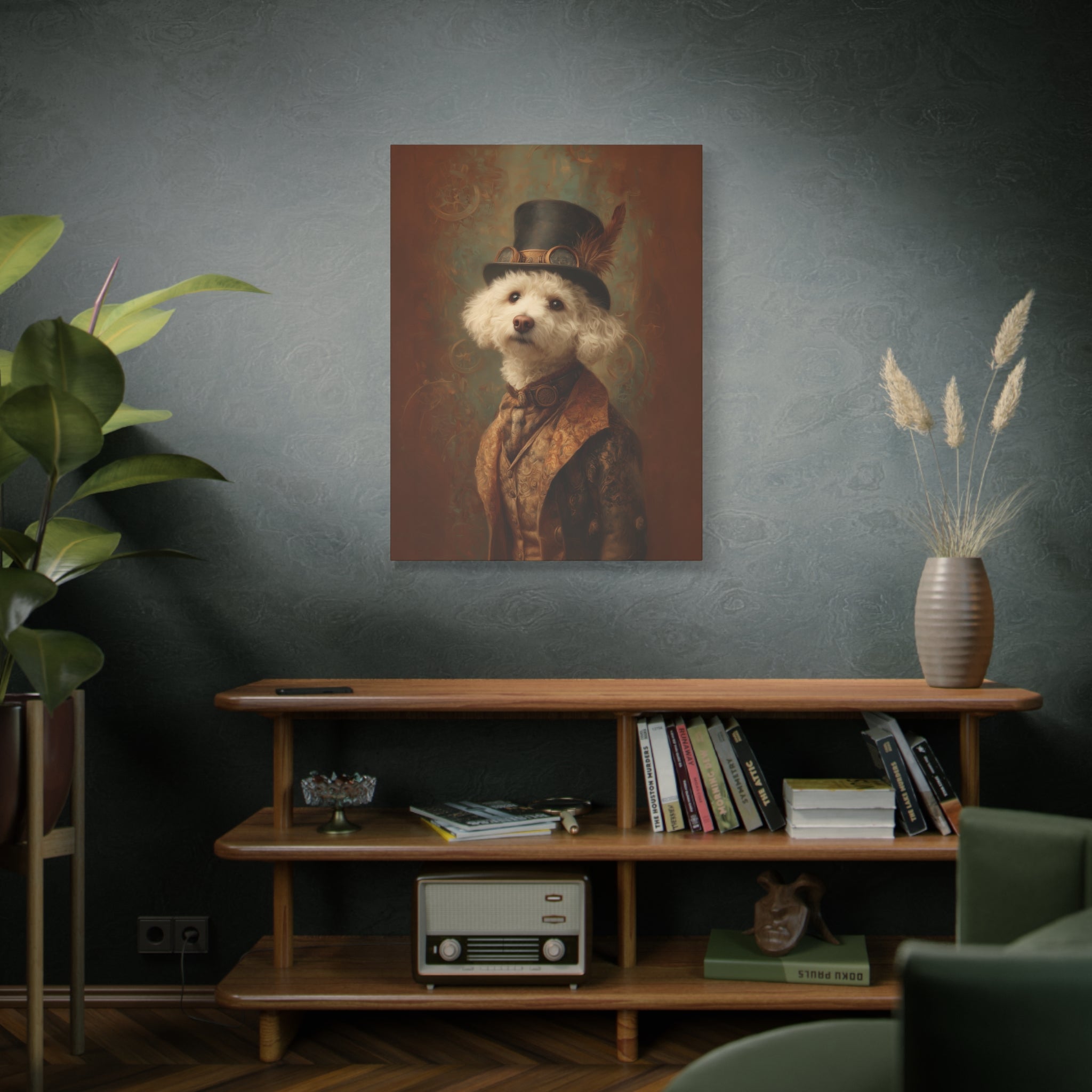 Steampunk Bichon Frise Canvas Art