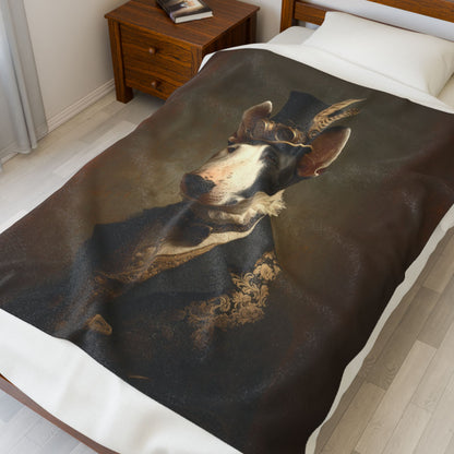 Steampunk Bull Terrier Plush Blanket