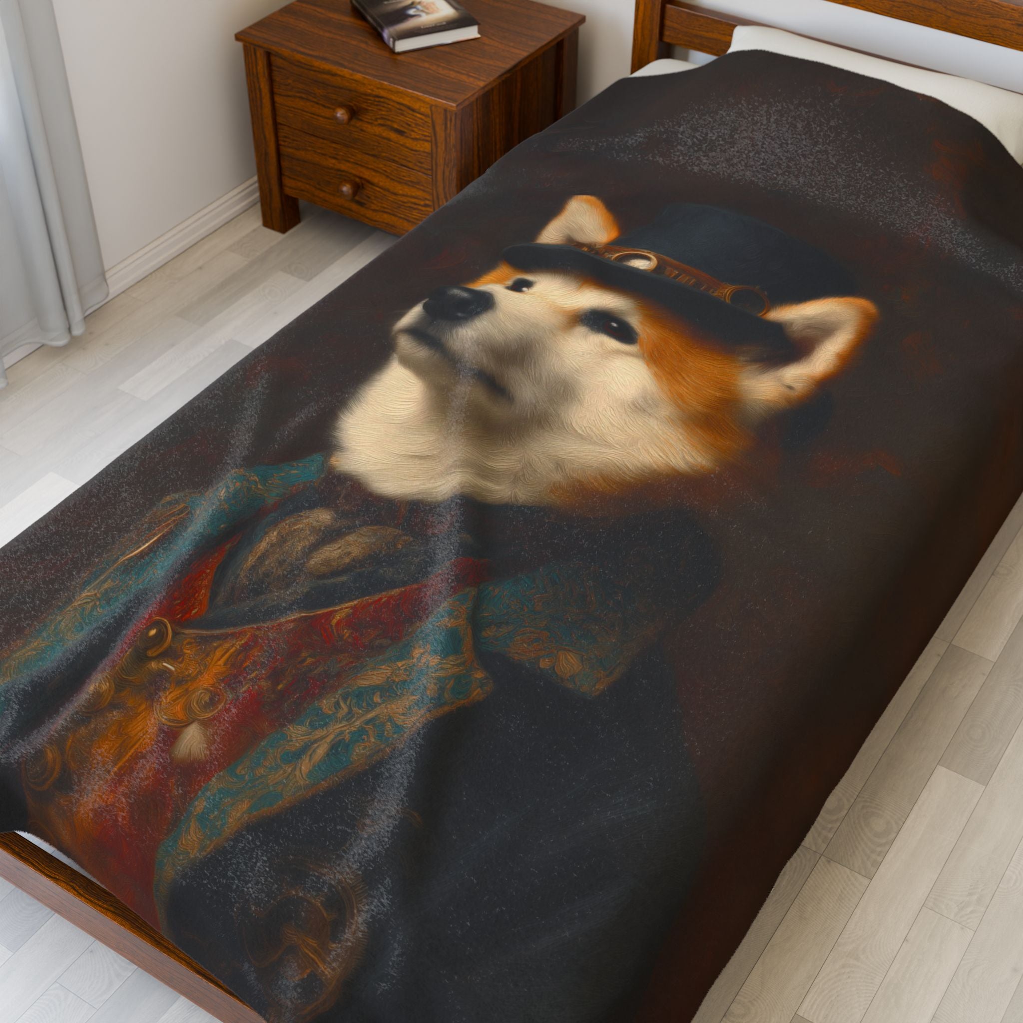 Steampunk Akita Plush Blanket