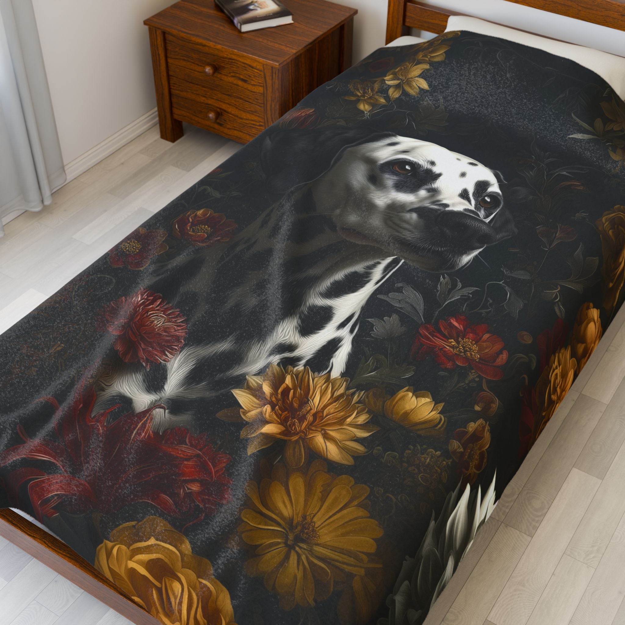 Botanical Dalmatian Plush Blanket