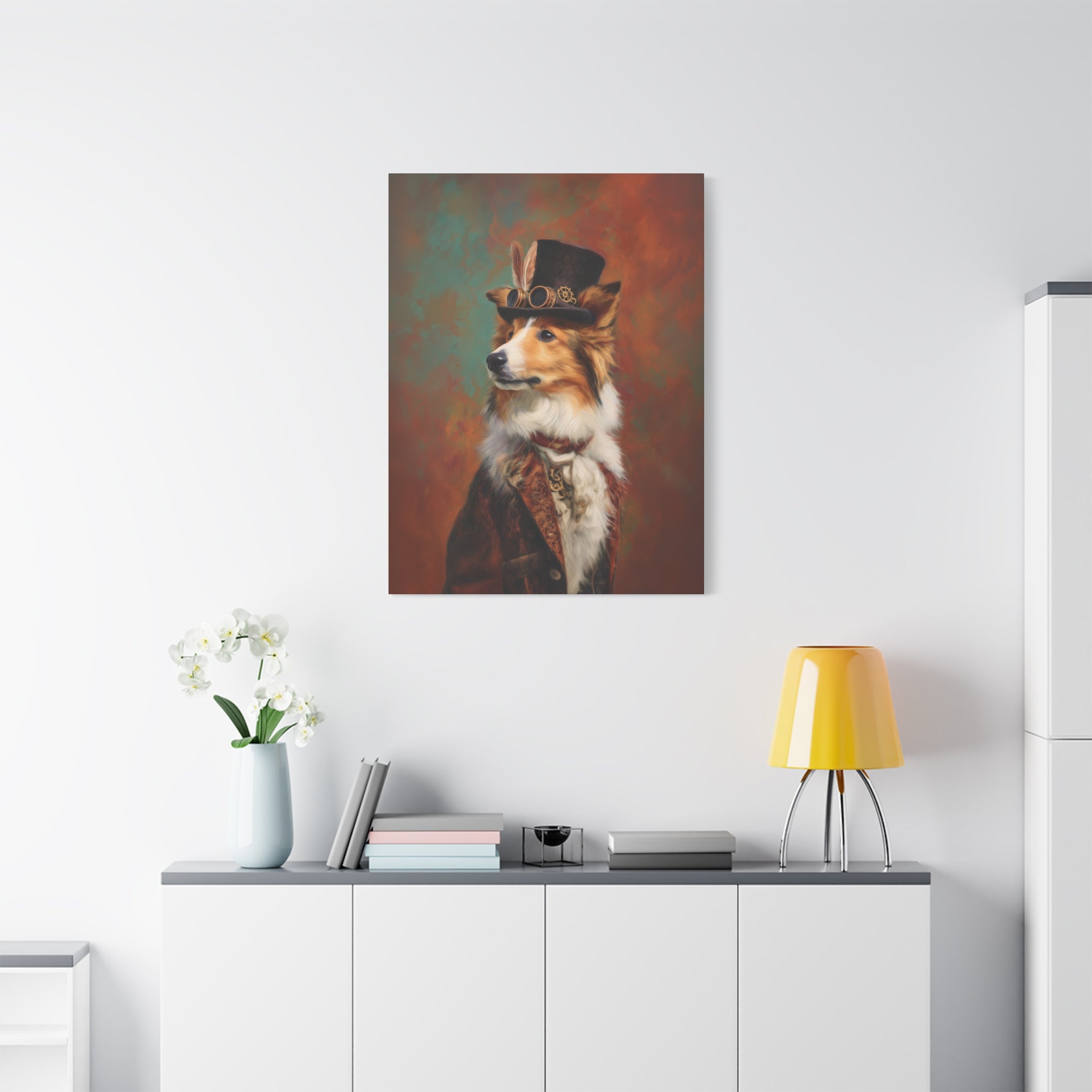 Steampunk Shetland Sheepdog Canvas Art