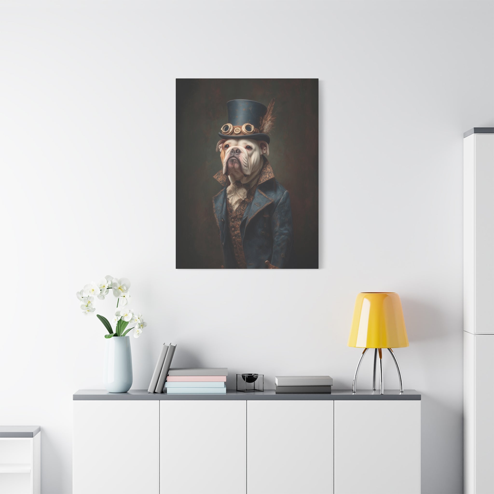 Steampunk Bulldog Canvas Art