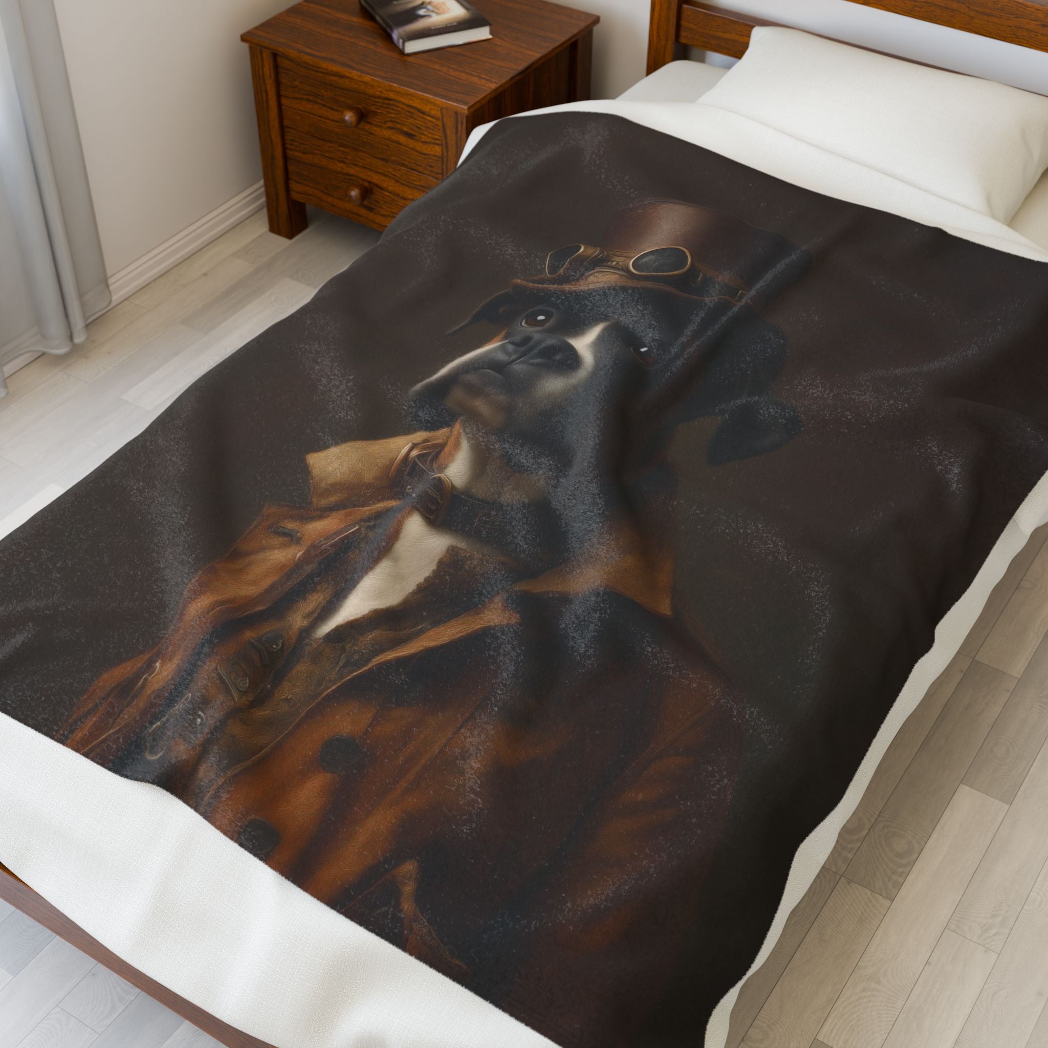 Steampunk Boxer Plush Blanket