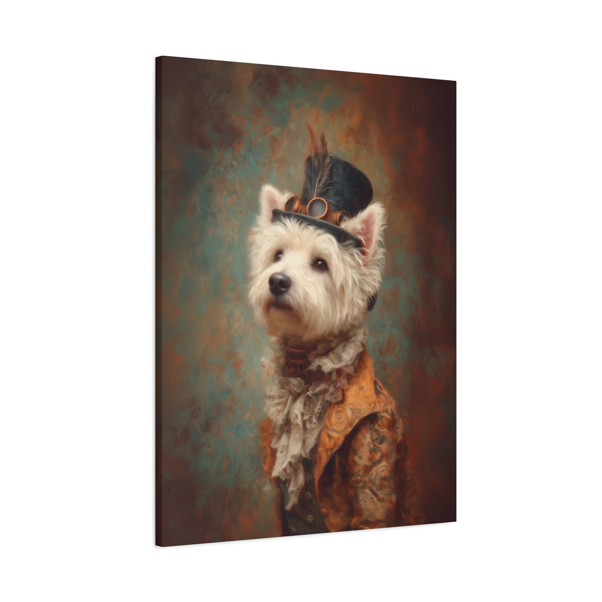 Steampunk Westie Canvas Art
