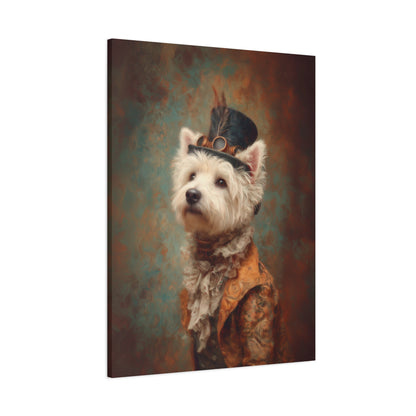 Steampunk Westie Canvas Art