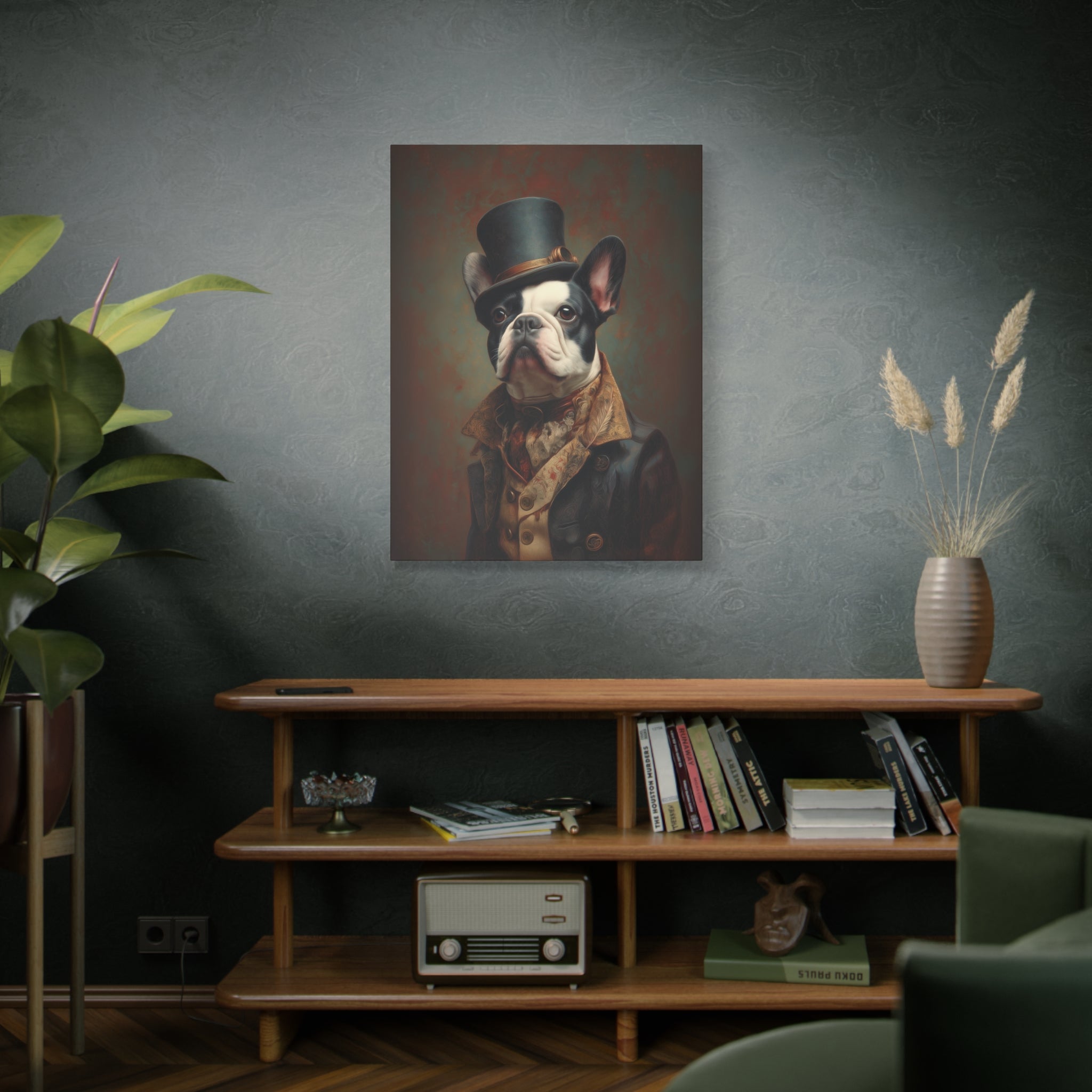 Steampunk French Bulldog Canvas Art