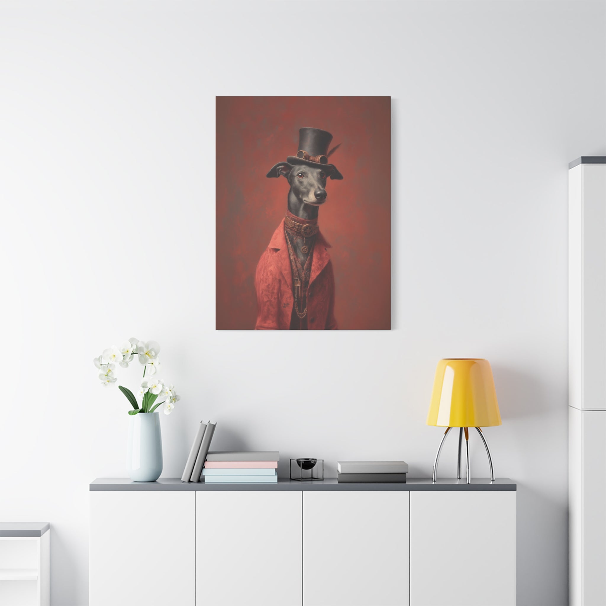 Steampunk Greyhound Canvas Art