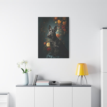 Botanical Scottish Terrier Canvas Art
