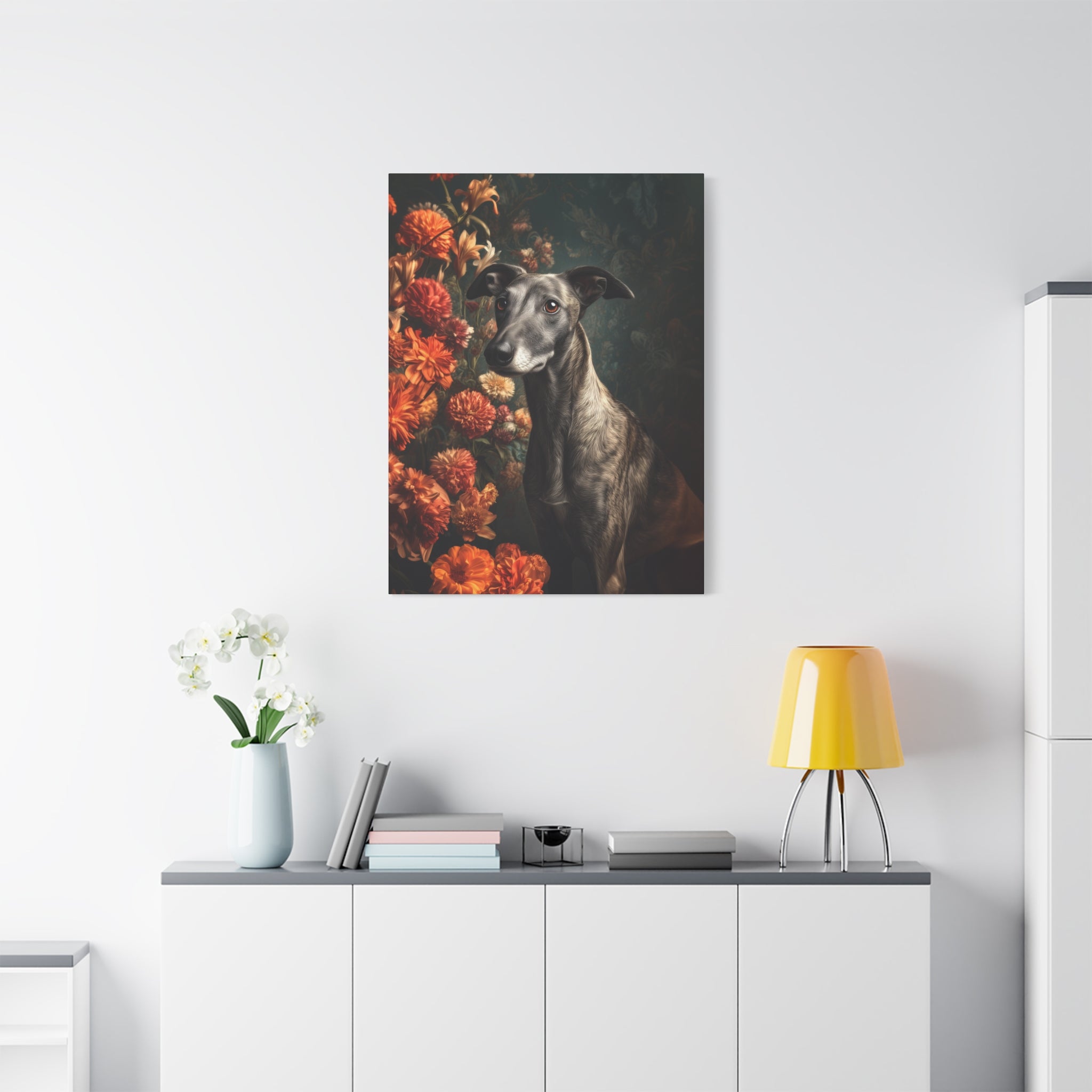Botanical Greyhound Canvas Art