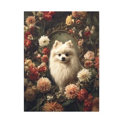 Botanical Pomeranian Canvas Art